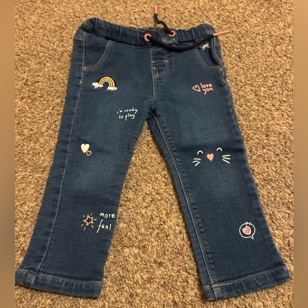 Kids Blue Jeans with Fun Prints
